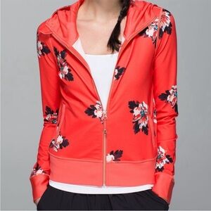 Lululemon Namaskar Hoodie Atomic Flower Parfait Pink Atomic Red Size 8